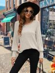 Sweaters for Women Early Fall Fashion Clothing 2025 School Outfits for Teachers Long Sleeve Shirts Women Blouses Boho Tops Sweatshirts Chocolate Brown Anthropologie Dress Clothes Apricot Medium