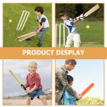 GANAZONO Kids Cricket Set: 4pcs Foam Cricket Bat with Balls Plastic Baseball Bat Exercising Bat Backyard Cricket Sets Baseball Training Game for Kids Adult