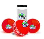 jaspo T20 Plus Practice Cricket Balls Pack of 3 for Indoor Outdoor Play,Weight 120-125 Gm Approx, Colour Red, Synthetic Rubber Material
