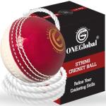 ONEGlobal Incrediball Soft String Cricket Ball | Outdoor and Indoor Soft Hanging Cricket Ball for Practice | for Footwork, Timing and Solo Training (1-RED&White)