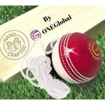 ONEGlobal Incrediball Soft String Cricket Ball | Outdoor and Indoor Soft Hanging Cricket Ball for Practice | for Footwork, Timing and Solo Training (1-RED&White)