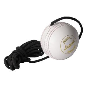 SS Legend Hanging Ball for Bat Knocking,Practice with Reaction String, Threaded Seam- White Color