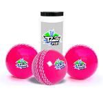 jaspo T20 Plus Practice Cricket Balls Pack of 3 for Indoor Outdoor Play,Weight 125-1 30 GMS, Colour Pink, Synthetic Rubber Material