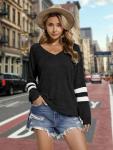 Sweaters for Women Tops for Teachers Early Fall Fashion Clothing 2025 Long Sleeve Shirts School Outfits Chocolate Brown Clothes Womens Blouses Cowboy Chic Oversized Sweatshirt Black Small