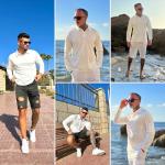 Deyeek Men's Long Sleeve Golf Shirts Breathable Casual Collared Polo Lightweight Quick Dry Tactical Outdoor Shirts White