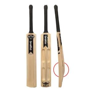 Bratla Bulls Kashmir Willow Cricket Bat for Hard Tennis Ball Scoop Design Bat - Adult Size, Lightweight Wooden Soft Tapeball Cricket Bat