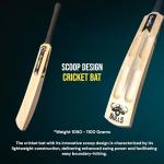 Bratla Bulls Kashmir Willow Cricket Bat for Hard Tennis Ball Scoop Design Bat - Adult Size, Lightweight Wooden Soft Tapeball Cricket Bat