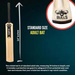 Bratla Bulls Kashmir Willow Cricket Bat for Hard Tennis Ball Scoop Design Bat - Adult Size, Lightweight Wooden Soft Tapeball Cricket Bat