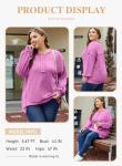 Eytino Womens Plus Size Sweatshirt Button Henley Neck Long Sleeve Loose Pullover Tops Fall Clothes,4X Phalaenopsis