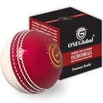 Soft Rubber Cricket Ball for Practice | Outdoor & Indoor Practice Cricket Ball with Core & Stitched Seam | Realistic Feel, True Bounce & Swing for Practice, Honing Skills & Family Fun (1-Red&White)