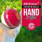Soft Rubber Cricket Ball for Practice | Outdoor & Indoor Practice Cricket Ball with Core & Stitched Seam | Realistic Feel, True Bounce & Swing for Practice, Honing Skills & Family Fun (1-Red&White)