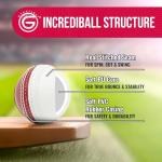 Soft Rubber Cricket Ball for Practice | Outdoor & Indoor Practice Cricket Ball with Core & Stitched Seam | Realistic Feel, True Bounce & Swing for Practice, Honing Skills & Family Fun (1-Red&White)