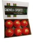 CHENDLA SPORTS V9A 4 Panel Cricket Leather Ball - Adult Size Red (6)