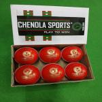 CHENDLA SPORTS V9A 4 Panel Cricket Leather Ball - Adult Size Red (6)
