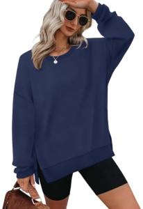 XIEERDUO Crewneck Sweatshirts Cricket CLothing Tunic Tops to Wear With Leggings NavyBlue S