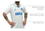 adidas India Cricket Test Jersey Men (US, Alpha, XX-Large, Regular, Regular, White)