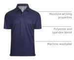 Alex Vando Mens Golf Shirt Moisture Wicking Classic Print Golf Shirts for Men,Navy Sail,XL