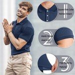 Navy Slim Fit Muscle Polo Shirt for Men