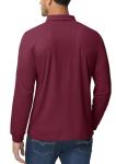 MAGCOMSEN Long Sleeve Golf Shirts Men Polo Shirts for Men Fishing Shirts Golf Shirts Mens Work Shirts Tactical Polo Shirt Quick Dry Shirts Wine Red L