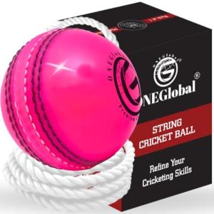 ONEGlobal Incrediball Soft String Cricket Ball | Outdoor and Indoor Soft Hanging Cricket Ball for Practice | for Footwork, Timing and Solo Training (1-Pink)