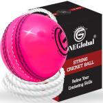 ONEGlobal Incrediball Soft String Cricket Ball | Outdoor and Indoor Soft Hanging Cricket Ball for Practice | for Footwork, Timing and Solo Training (1-Pink)