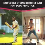 ONEGlobal Incrediball Soft String Cricket Ball | Outdoor and Indoor Soft Hanging Cricket Ball for Practice | for Footwork, Timing and Solo Training (1-Pink)