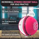 ONEGlobal Incrediball Soft String Cricket Ball | Outdoor and Indoor Soft Hanging Cricket Ball for Practice | for Footwork, Timing and Solo Training (1-Pink)