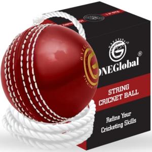 ONEGlobal Incrediball Soft String Cricket Ball | Outdoor and Indoor Soft Hanging Cricket Ball for Practice | for Footwork, Timing and Solo Training (1-RED)