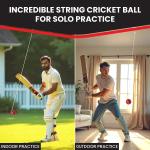 ONEGlobal Incrediball Soft String Cricket Ball | Outdoor and Indoor Soft Hanging Cricket Ball for Practice | for Footwork, Timing and Solo Training (1-RED)