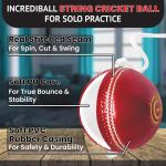 ONEGlobal Incrediball Soft String Cricket Ball | Outdoor and Indoor Soft Hanging Cricket Ball for Practice | for Footwork, Timing and Solo Training (1-RED)