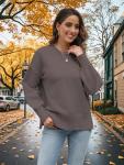 Womens Sweaters Plus Size Tops Fall Fashion Winter Clothing Women's Oversized Sweatshirts Crewneck Long Tunics Pullover Cashmere Chunky Cardigan Sweaters Old Money Anthropologie Clothes Nutmeg XXL
