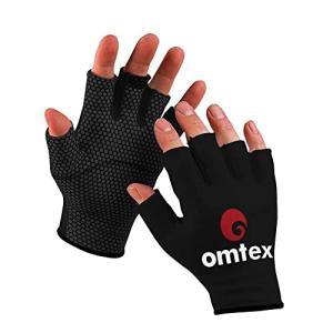 omtex Cricket Finger Cut Catching Fielding Batting Gloves Sweat Absorbent to Enhance Grip and Durability- Black - Medium