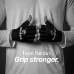 omtex Cricket Finger Cut Catching Fielding Batting Gloves Sweat Absorbent to Enhance Grip and Durability- Black - Medium