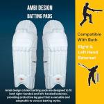 Bratla Pro Cricket Pads for Men Batting, Black Cricket Pads for Men, Cricket Batting Pads or Leg Guard for Adult Black