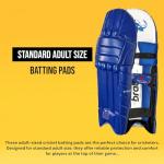 Bratla Pro Cricket Pads for Men Batting, Black Cricket Pads for Men, Cricket Batting Pads or Leg Guard for Adult Black