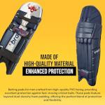 Bratla Pro Cricket Pads for Men Batting, Black Cricket Pads for Men, Cricket Batting Pads or Leg Guard for Adult Black