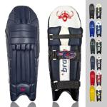 Bratla Pro Cricket Pads for Men Batting, Black Cricket Pads for Men, Cricket Batting Pads or Leg Guard for Adult Black