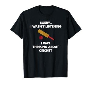 Funny Bat Listening Cricket Game T-Shirt