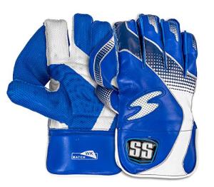 SS Match Cricket Wicket Keeping Gloves - (Blue Color) ' Adult Size