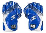 SS Match Cricket Wicket Keeping Gloves - (Blue Color) ' Adult Size