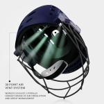 moonwalkr Mind 2.0 Cricket Helmet Head Guard for (60-63) CM Head Size Protective Gear with 30 Air Vents, Impact Resistant up to 100 mph Batting Cricket Helmet (Blue, Large)