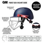 Gunn & Moore GM Purist GEO II Cricket Batting Helmet, BSI Approved, Geodesic Ultra-Strong Grille, Navy, Senior 540-590 mm