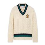 Members Only Men's Cricket Sweater | 100% Cotton Cable Knit Sweater Men | Cotton Cable Knit Sweater | Sweaters for Men - Off-White XL