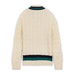Members Only Men's Cricket Sweater | 100% Cotton Cable Knit Sweater Men | Cotton Cable Knit Sweater | Sweaters for Men - Off-White XL