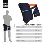 moonwalkr Cricket Thigh Guards 2.0 Lightweight Cricket Guard & Equipment Unisex Thigh Pads for Batter's Height (5'4"- 5'8") Safeguarding Both Your Outer and Inner Thighs Blue (Medium, Left Hand)