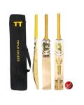 Titan English Willow Divine Cricket Bat – Full Size Short Handle – Lightweight & Handcrafted for Power and Control – Ideal for Club & League Play - Free Hard Leather Ball (Gold- English Willow 1)