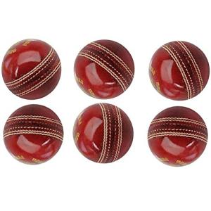AnNafi® Red Cricket Ball | Red Color Leather Cricket Balls For Practice A Grade Handstitched | Senior Official Hard & Seasoned |No Stamp For Indoor and Outdoor Practice & Training Cricket Ball (6)