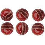 AnNafi® Red Cricket Ball | Red Color Leather Cricket Balls For Practice A Grade Handstitched | Senior Official Hard & Seasoned |No Stamp For Indoor and Outdoor Practice & Training Cricket Ball (6)