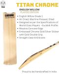 Titan English Willow Divine Cricket Bat – Full Size Short Handle – Lightweight & Handcrafted for Power and Control – Ideal for Club & League Play - Free Hard Leather Ball (Gold- English Willow 1)
