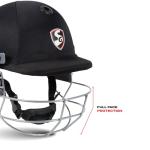 SG Blazetech Cricket Helmet | Black | Medium | Polypropylene, Polystyrene | Adult/Teen | Lightweight Shell | Adjustable Steel Visor | High Impact Resistance | EVA Foam Pads | Sweat-Absorbing Mesh
